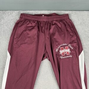 VINTAGE Mississippi StateTrack Pants Womens Large Maroon Ankle Zip Athletic